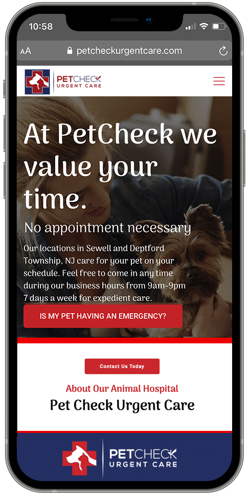 New Jersey Multimedia • PetCheck Urgent Care • Web Design • SEO