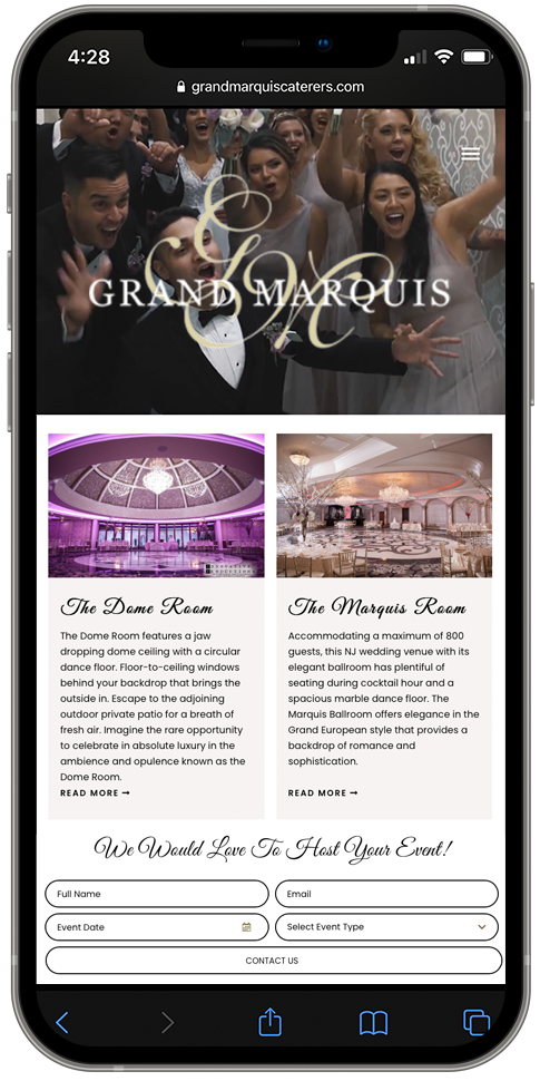 New Jersey Multimedia • Grand Marquis Caterers • Web Design • SEO