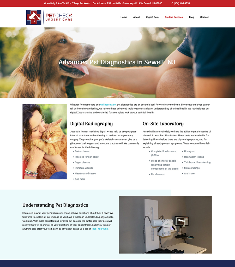 Pet Check Veterinarian Web Design