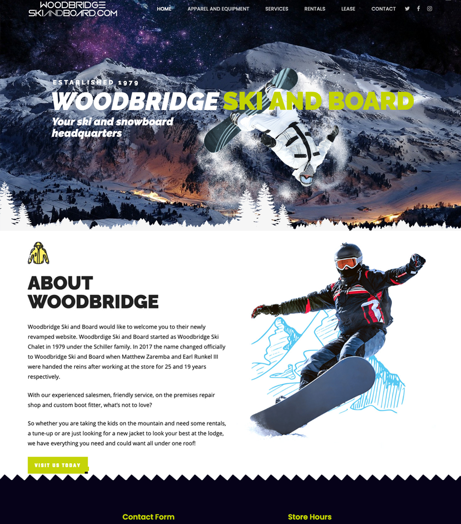 Woodbridge Ski and Board Web Design