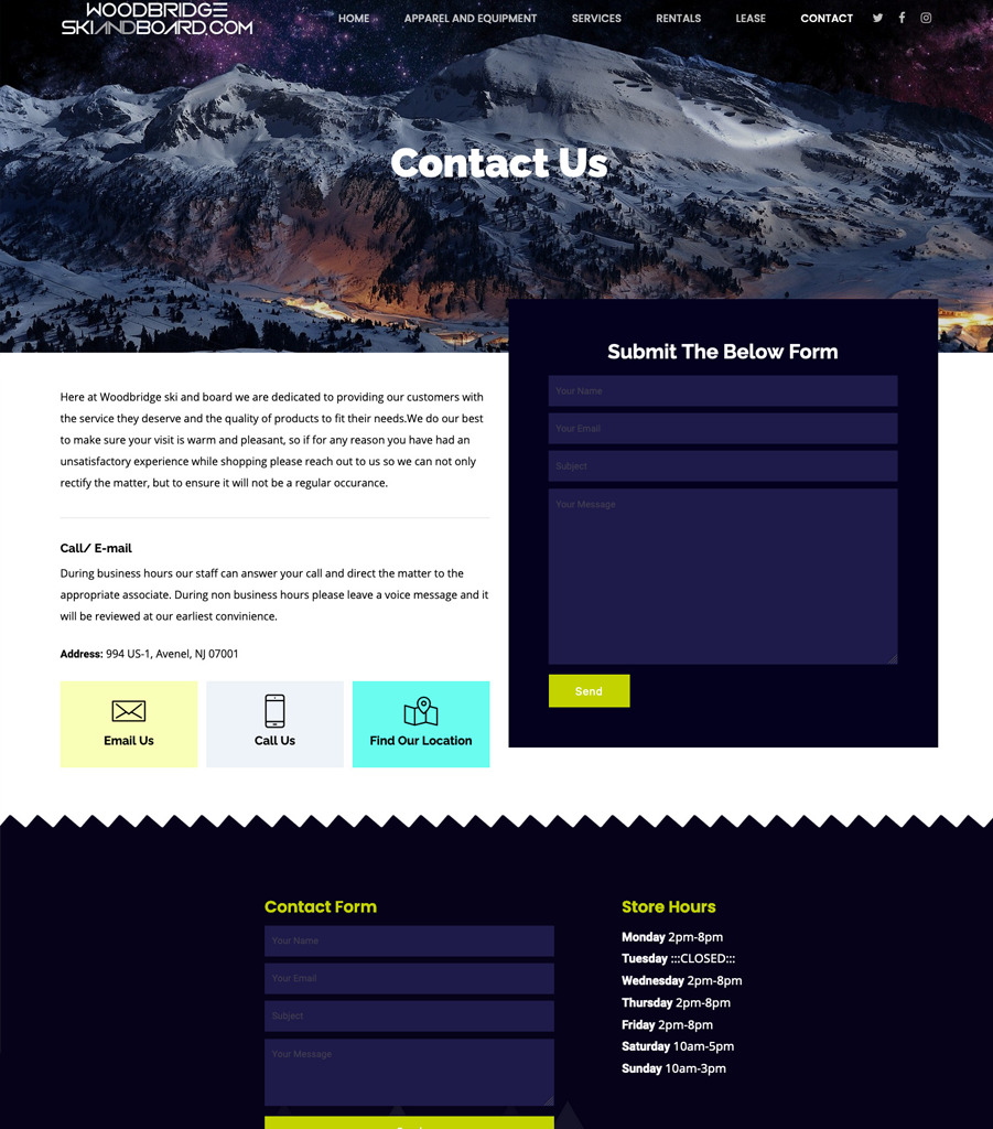 Woodbridge Ski and Board Web Design