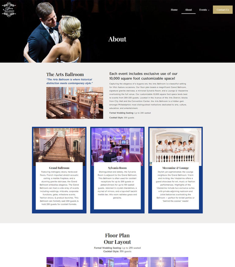 New Jersey Multimedia • The Arts Ballroom • Website Design