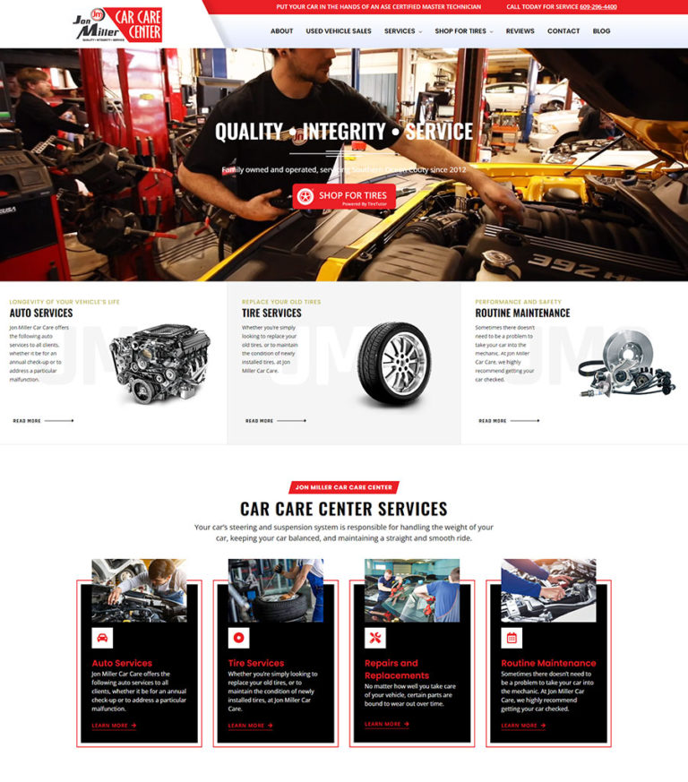 New Jersey Multimedia • Jon Miller Car Care Center • Website Design